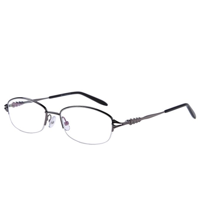 Halbrand Gleitsichtbrille aus Metall in Grau 