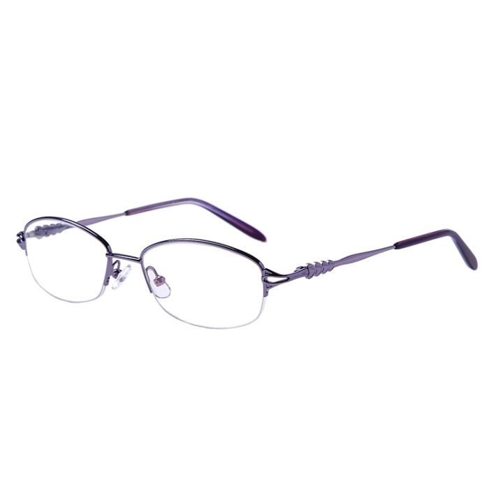 Halbrand Gleitsichtbrille aus Metall in Lila 