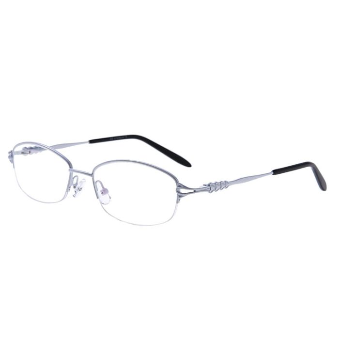 Halbrand Gleitsichtbrille aus Metall in Weiß
