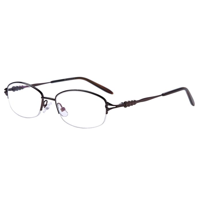 Halbrand Gleitsichtbrille aus Metall in Braun 