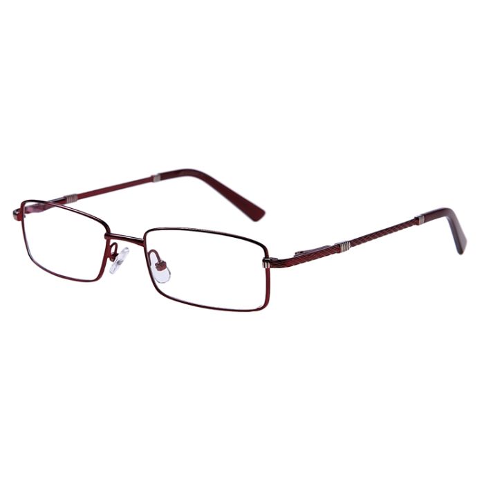 Dunkelrote Vollrandbrille aus Metall