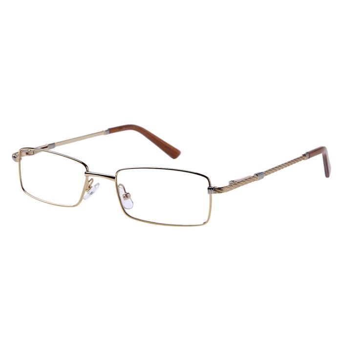 Die trendige goldene Vollrandbrille aus Metall für trendbewusste Männer und Frauen eignet sich bestens für Freizeit und Beruf. 