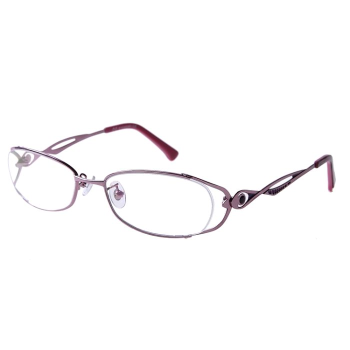 Halbrandbrille aus Metall in Pink 